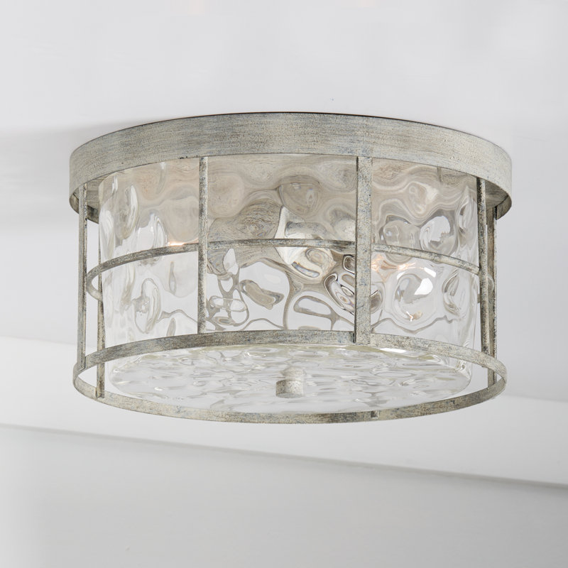 Agustine 2 - Light 13" Unique/Statement Drum Flush Mount, Mystic Sand