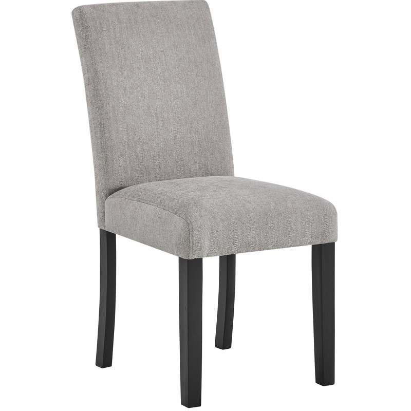Chaises de salle à manger rembourrées Modern (4 pièces) - Tissu gris, base noire de 4 chaises