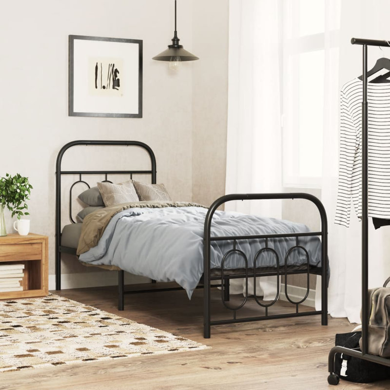 Raaghav Metal Bed, Black, Small Single (2'6)