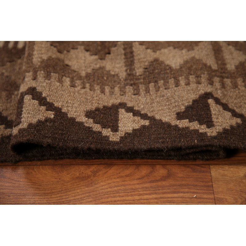 Tapis brun en laine Kilim 7 x 10