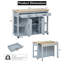 Îlot de cuisine de 47 po avec table de salle à manger extensible, table de cuisine en placage de bois d'hévéa avec support de rangement interne, prise de courant, îlot de cuisine avec rangement 2 tiroirs et 2 armoires-1528145280