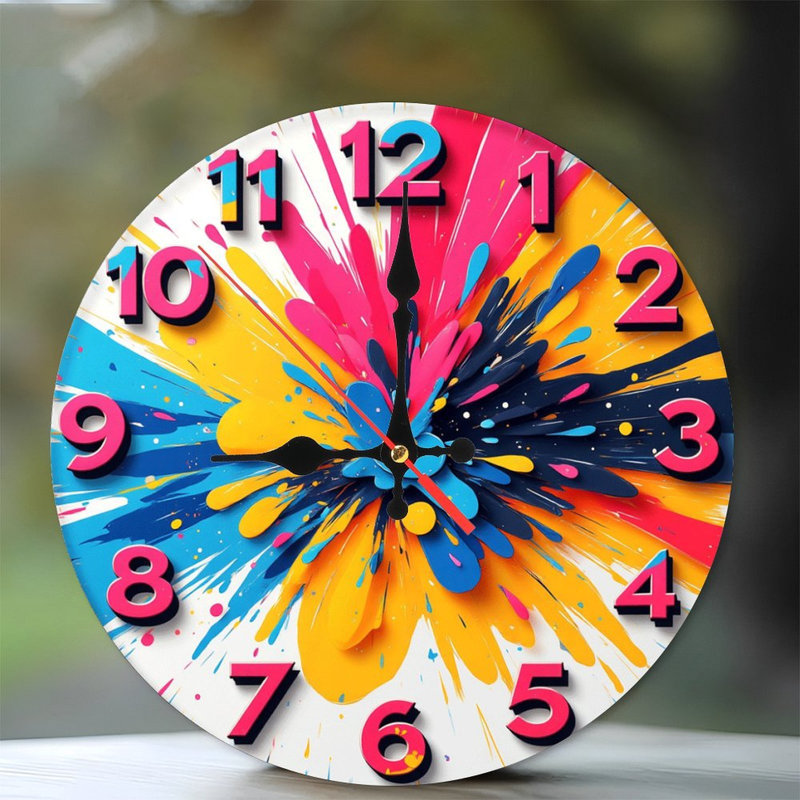 Horloge murale colorée