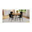 Ensemble de table et de chaises. Table de salle à manger moderne en MDF extensible. Convient pour des rassemblements de différentes tailles. Assorti de 4 chaises en polyuréthane artificielles noires avec coussins incurvés.-303791773