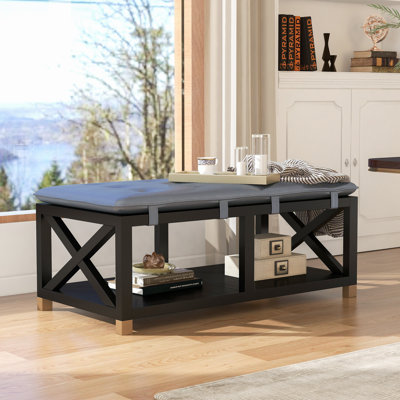 Faux Leather Upholstered Storage Bench