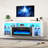 71" Floating Fireplace TV Stand For Tvs Up To 85" With Charging Stations, LED Light Strip, High Gloss-59849610