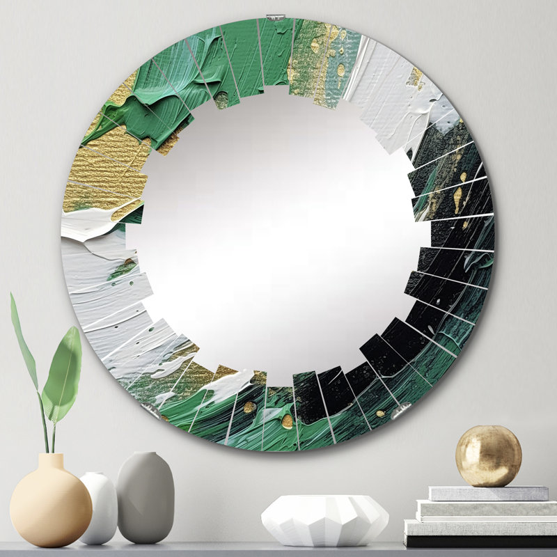 Warsan - Miroir mural moderne rond, 24 po x 24 po