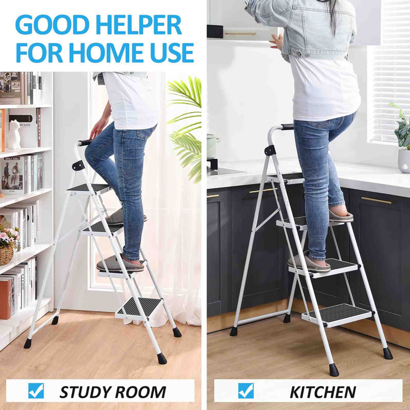 Rubber Step Ladder, White