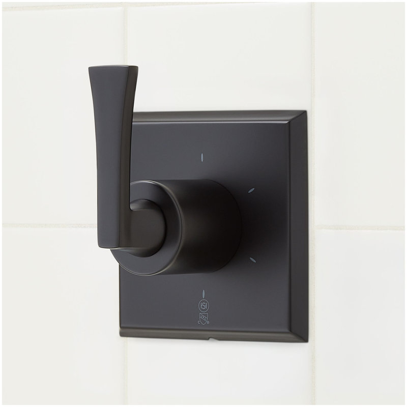 Vilamonte Pressure Balance Shower System with Slide Bar and Hand Shower - Polished Nickel, Matte Black