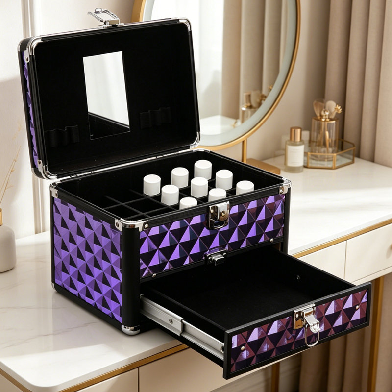 Faux Leather Makeup Organiser