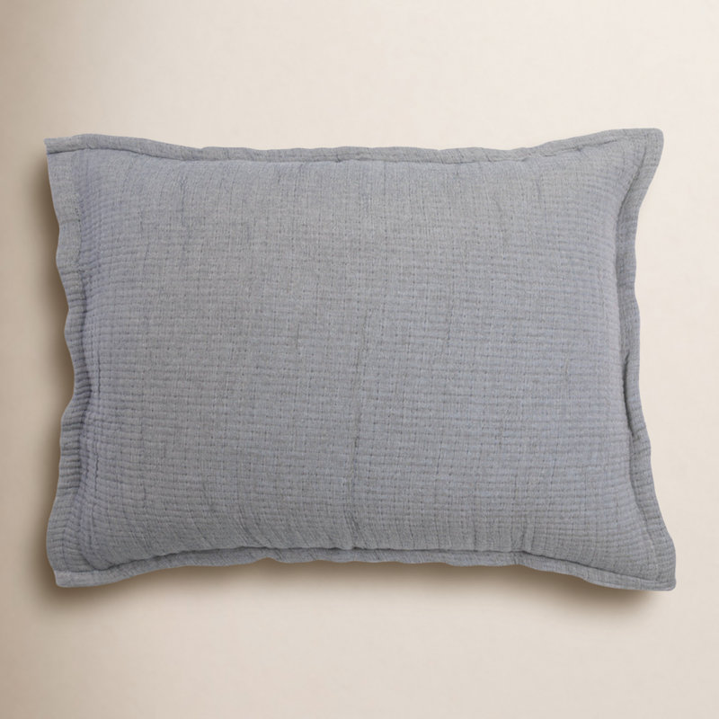 Ronny Artemus Solid Color 100% Cotton Sham, Gray, Standard