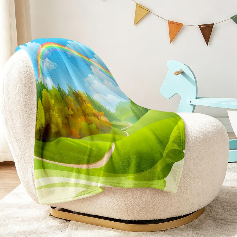 Jeté en molleton transparent ultra doux, imprimé Rainbow Beautiful Forest, Throw 30" x 40"