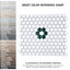 Metro Ion 1" Hex Emerald Single Flower White 10-1/4" x 11-7/8" Porcelain Mosaic Floor & Wall Tile
