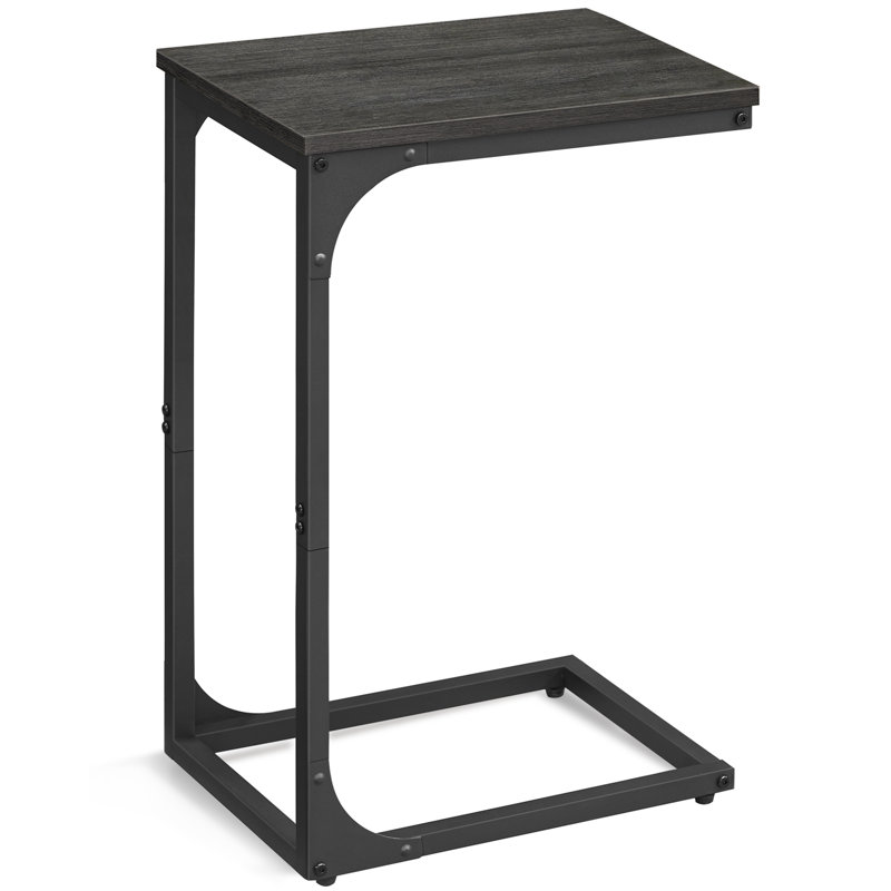 C-shaped End Table, Ebonized Oak/Black, 24.4" H x 15.7" W x 11.8" D