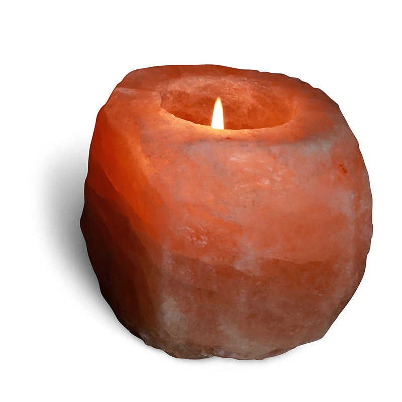 Votive photophore en sel naturel himalaya