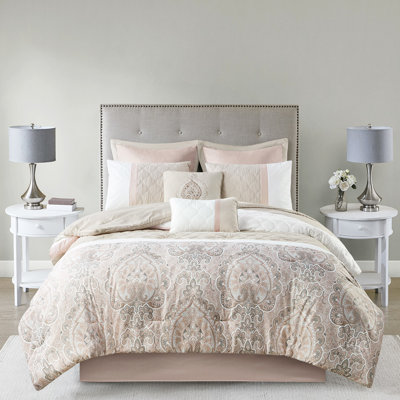 8 Pieces - Comforter, , Euro Shams, Decorative Pillows, Machine Washable