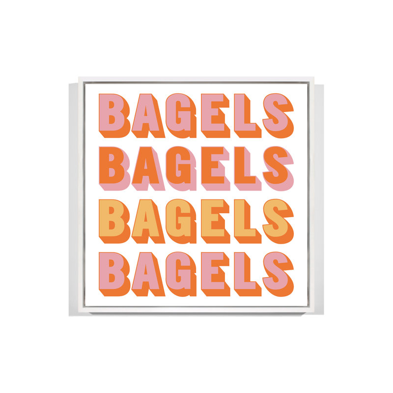 Bagels par Yaffa G - imprimé, H 29 po x l 31 po, Toile tendue