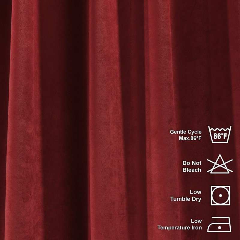 Room Darkening Single Curtain Panel, Burgundy Red, 245 W x 265 D cm