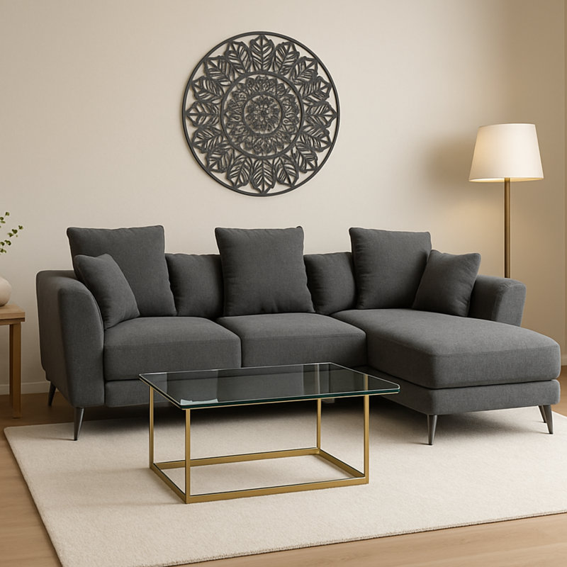3 Seater Sofa Bed, Grey, Left Hand Facing