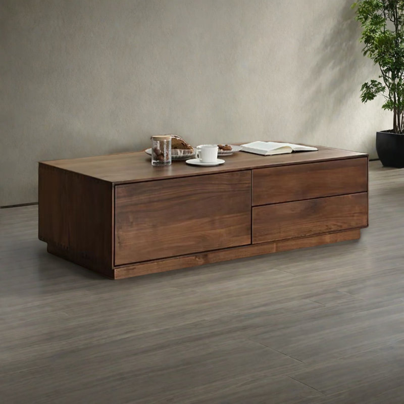Table basse moderne simple en noyer noir