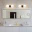 Luminaire de salle de bain à intensité variable noir avec abat-jour en verre blanc laiteux Kadesha-1652097204