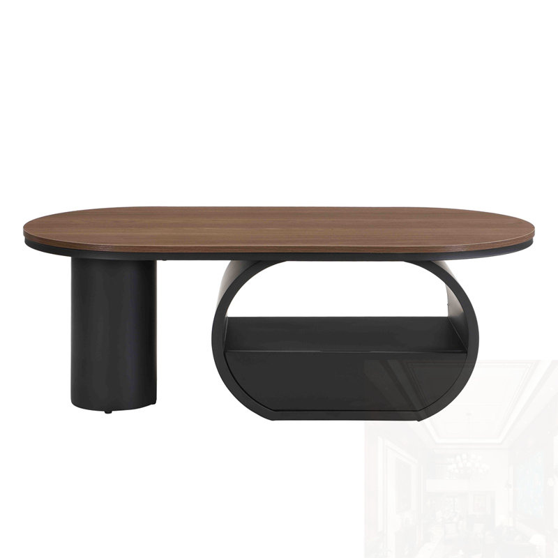 47.24" Coffee Table With Storage Drawer, Black