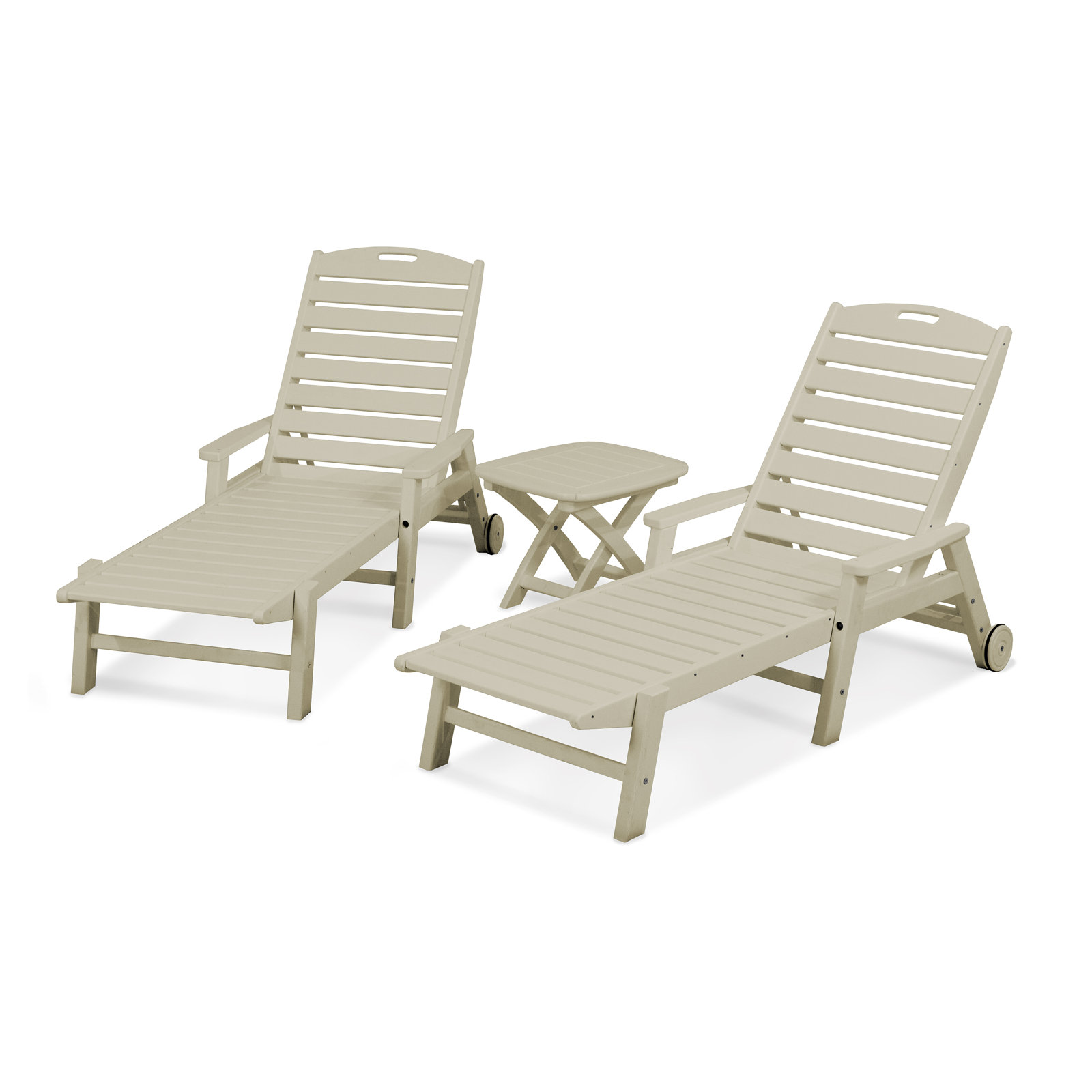 POLYWOOD® Nautical 27" Patio Chaise Lounge Set, Sand