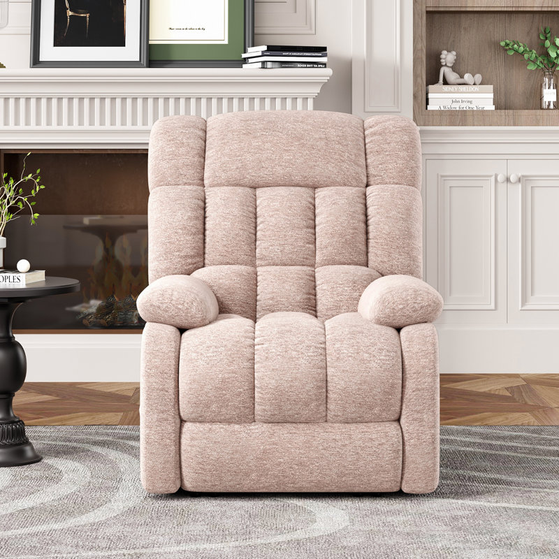 Fauteuil inclinable Darnasia, Chenille sophistiquée beige moka