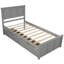Lit plateforme simple avec 2 tiroirs coulissants - Structure en bois massif, gris-672557990