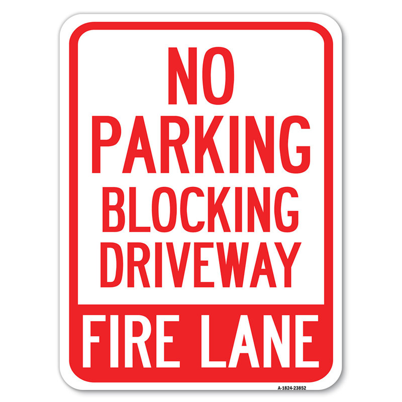 Allée sans blocage, allée de feu / 23852, H 24 po x l 18 po x p 1 po