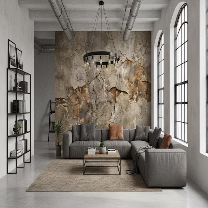 Vagues de béton industriel patiné, 118" L x 236" W