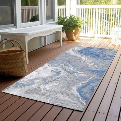 Tapis intérieur / extérieur bleu Caelaris