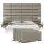 Panneau mural rétro en cuir taupe poussiéreux-90473542