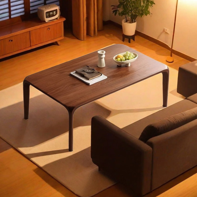 Black Walnut Rectangular Coffee Table, 17.71"H x 51.18"L x 27.55"W