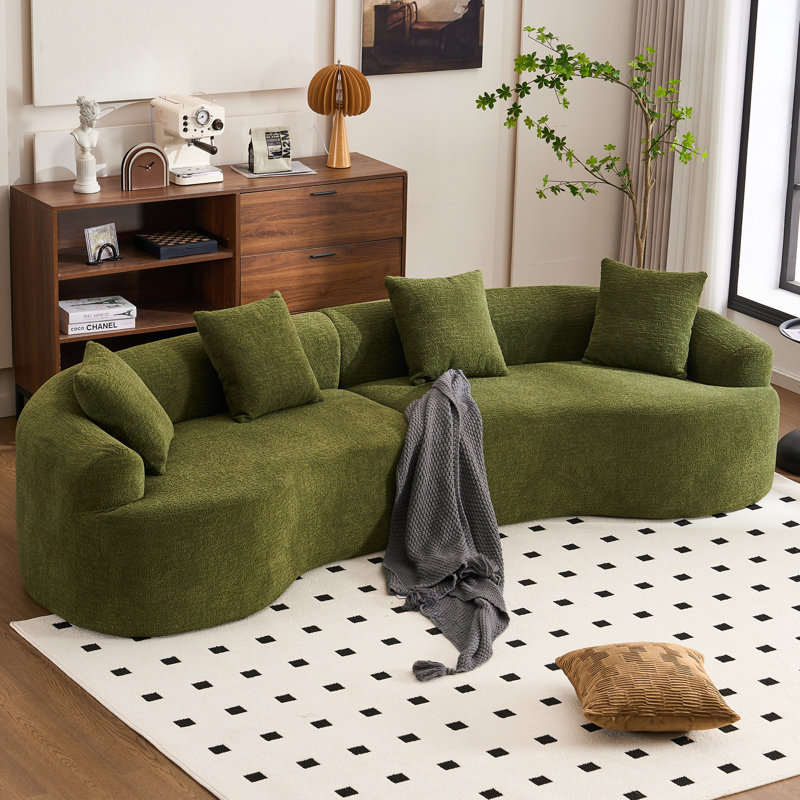 Canapé modulaire confortable pour le salon avec coussins moelleux et éponge douce, Green