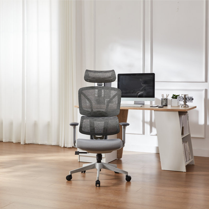 Demani Office Chair with Headrest, Grey