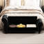 Banc de chambre en velours noir pour rangement pratique - Méridienne de 64,5 po