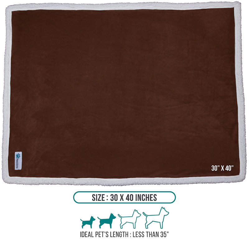 Couverture en polyester Premium Puppy, Brun