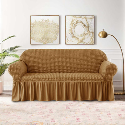Seersucker Box Cushion Sofa Slipcover