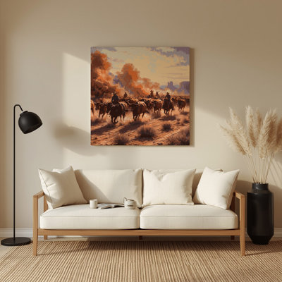 Art mural en métal brun de Southwestern Cowboy