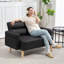 HOMCOM 2 Seater Sofa Small Faux Leather Couch Settee Modern Black