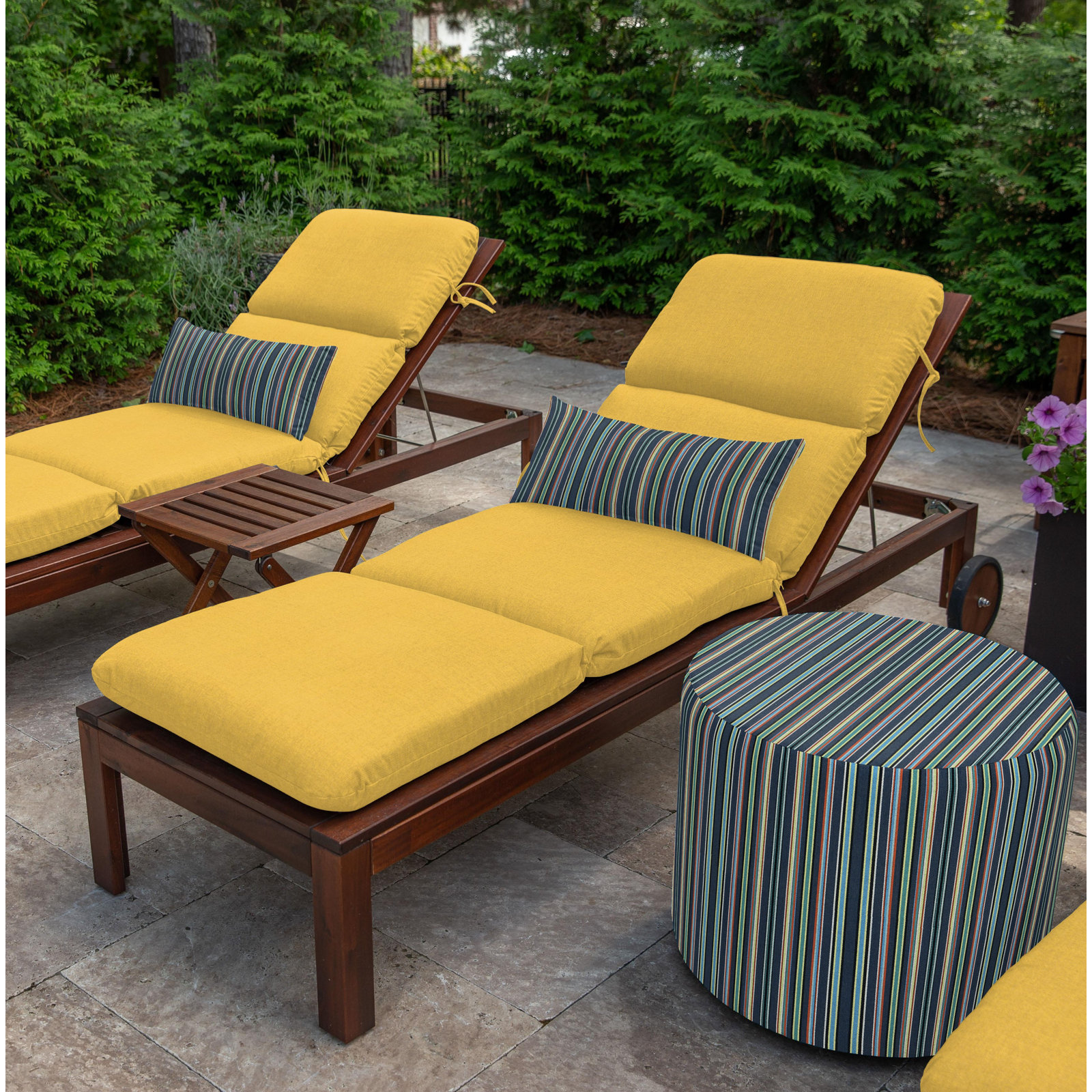 Marlowe Sunbrella® 1-Piece Outdoor Chaise Cushion, Spectrum Daffodil Sunbrella® Plainweave