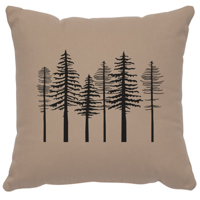 Wooded River Image Pillow - Trees - Cotton Alabaster