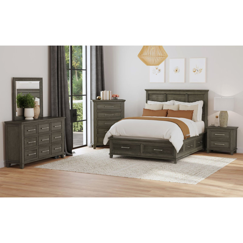 Daulton Storage 3PC Bedroom Set, Queen, Gray