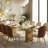 79" Luxury Dining Table with Random Natural Pattern Sintered Stone Top & Metal Base, Modern Rectangular Dining Table, Elegant Kitchen Dining Room Furniture,10-chair-1463010671-1463010670