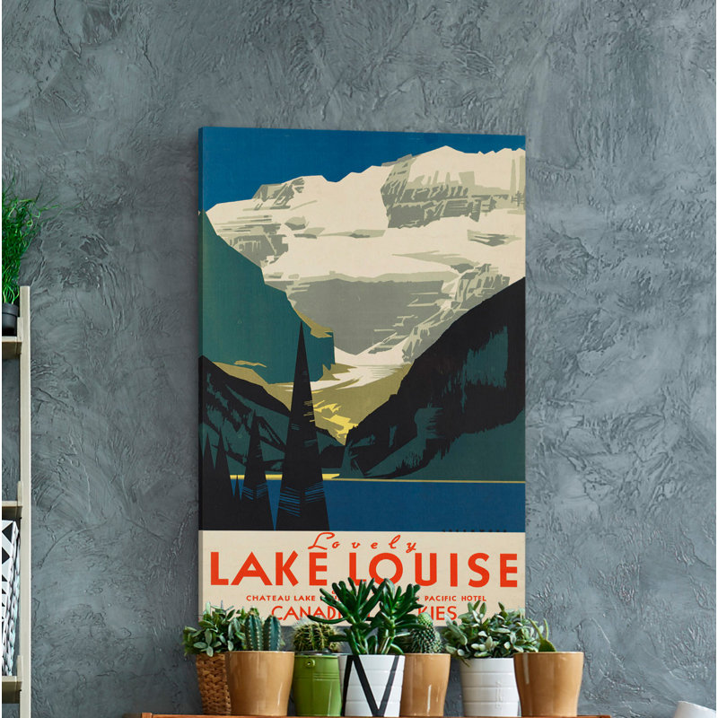 « jolie lake louise », publicité sur toile tendue, H 30 po x l 20 po