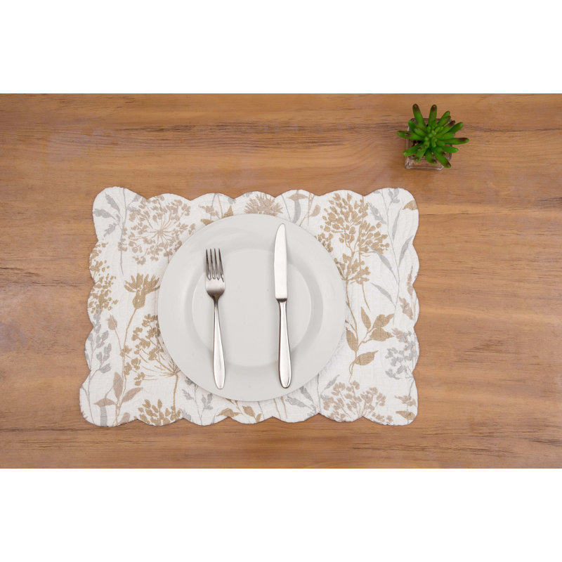 Ensemble de 6 napperons en coton matelassé Carmella Fields