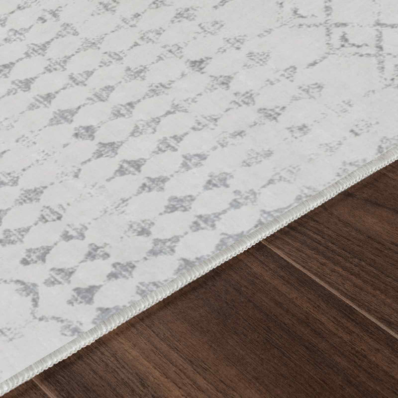 Off White Modern Rug, Geometric Stain Resistant Easy to Clean Rug For Living Room, Dining Room, Bedroom