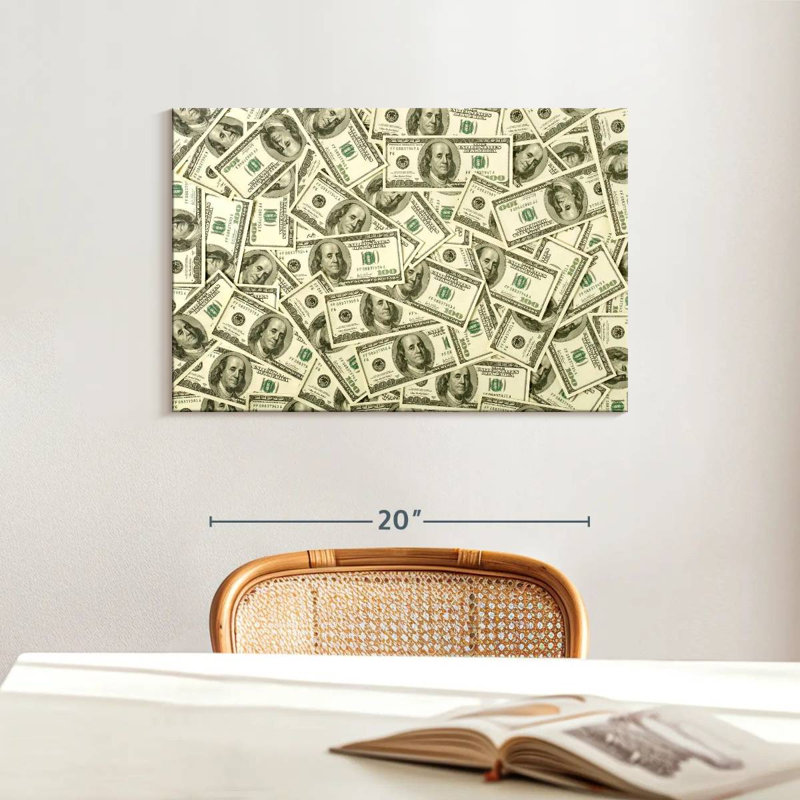 Kerner Hundred Dollar Bills, 16" H x 24" W