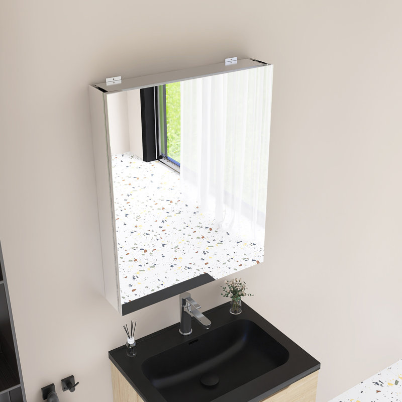 24 Inch Rectangular Medicine Cabinet With Mirror, Left