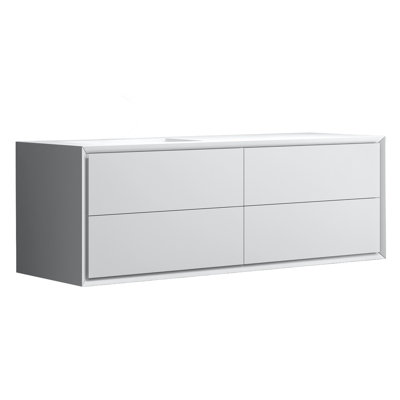 Meuble-lavabo suspendu 60 po 4 tiroirs Ilka